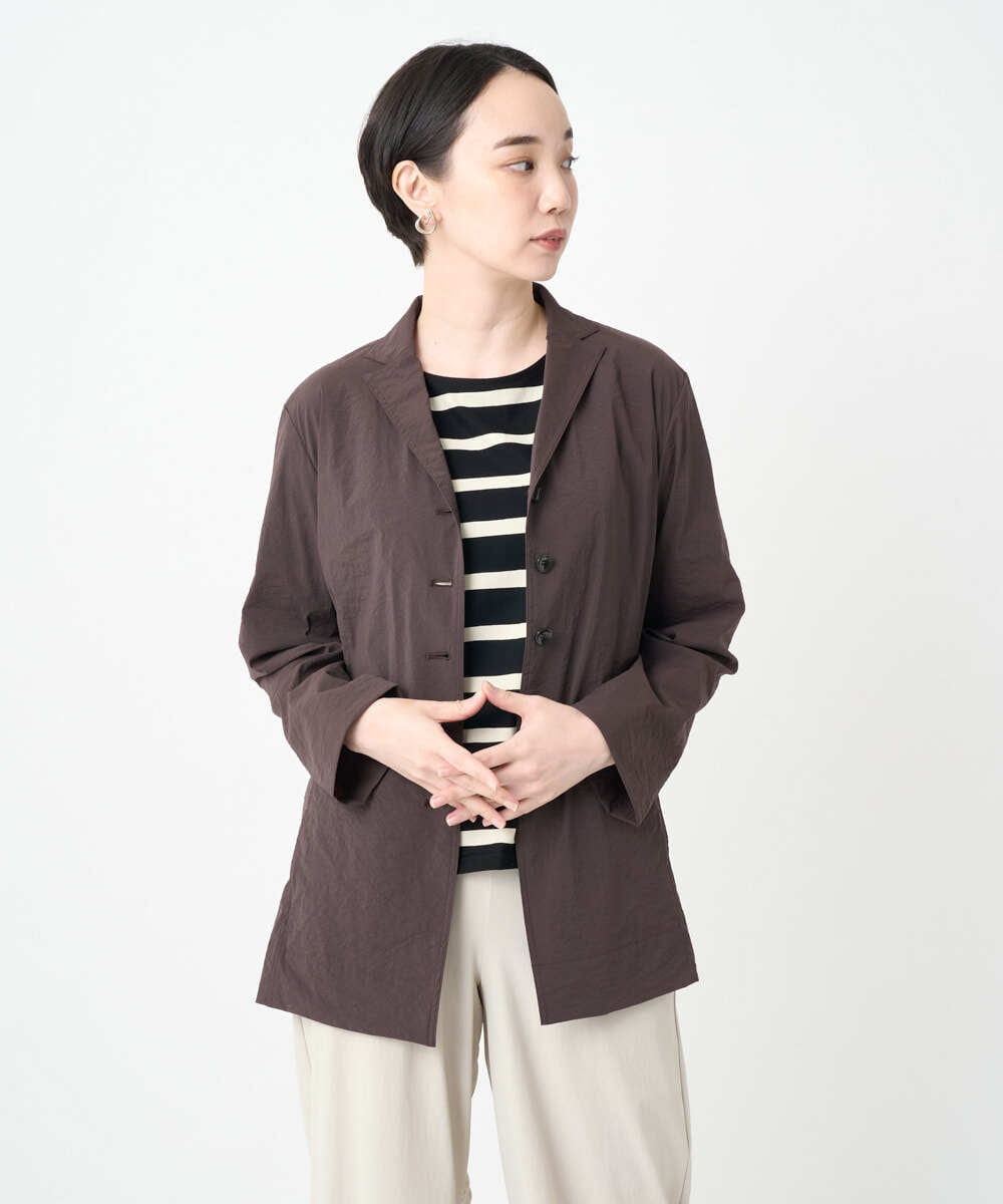 NGDAF57450 GIANNI LO GIUDICE(ジャンニ ロ ジュディチェ) [洗える・日本製]クレイペーパーナイロンライトジャケット ブラウン