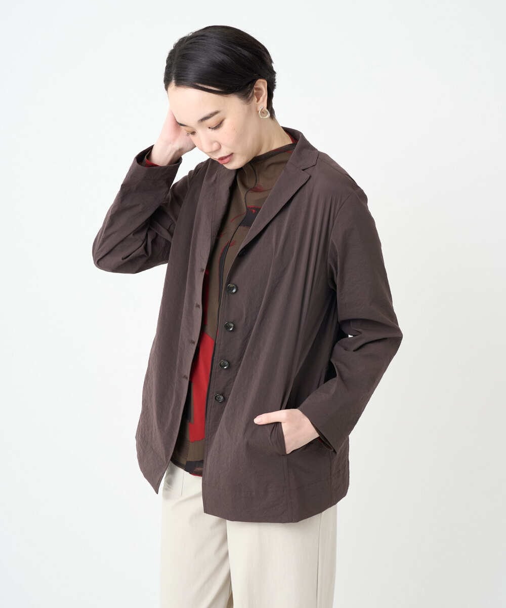 NGDAF57450 GIANNI LO GIUDICE(ジャンニ ロ ジュディチェ) [洗える・日本製]クレイペーパーナイロンライトジャケット ブラウン