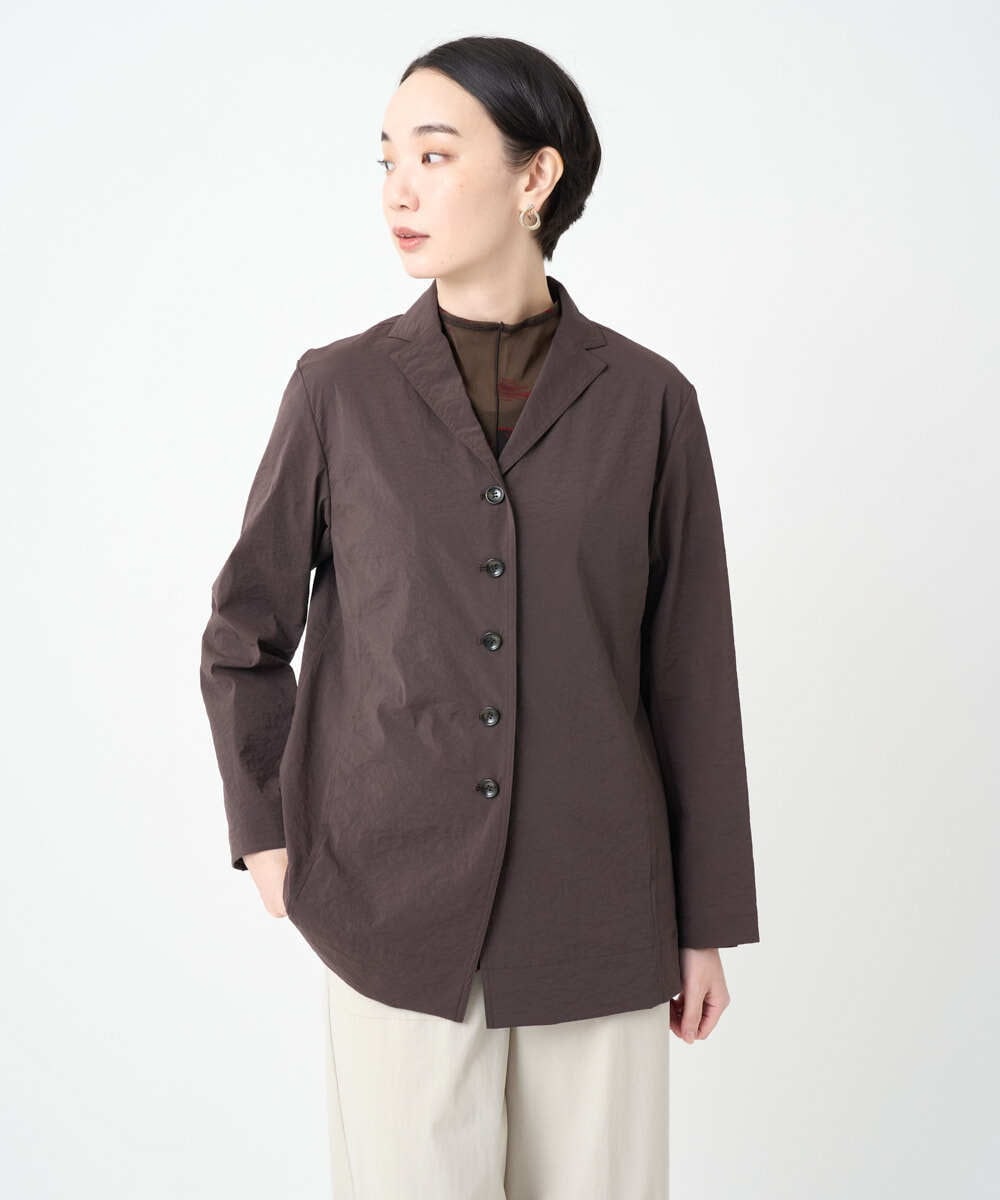 NGDAF57450 GIANNI LO GIUDICE(ジャンニ ロ ジュディチェ) [洗える・日本製]クレイペーパーナイロンライトジャケット ブラウン