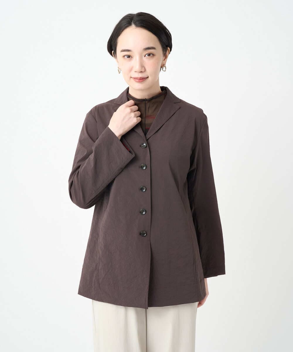 NGDAF57450 GIANNI LO GIUDICE(ジャンニ ロ ジュディチェ) [洗える・日本製]クレイペーパーナイロンライトジャケット ブラウン