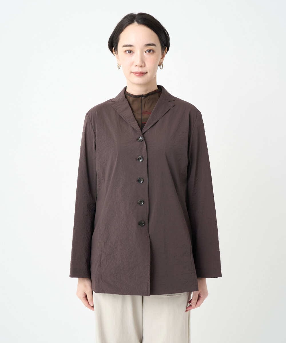 NGDAF57450 GIANNI LO GIUDICE(ジャンニ ロ ジュディチェ) [洗える・日本製]クレイペーパーナイロンライトジャケット ブラウン
