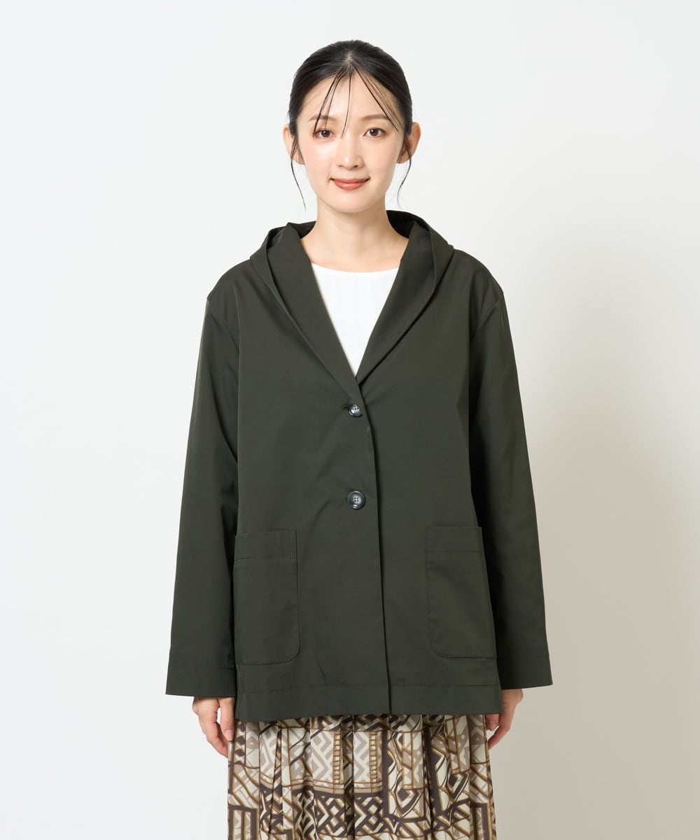 NGDAG20390 GIANNI LO GIUDICE(ジャンニ ロ ジュディチェ) [洗える]ハイマルチタフタショートコート カーキ