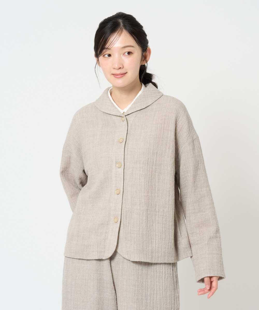 NGDAH46390 GIANNI LO GIUDICE(ジャンニ ロ ジュディチェ) ウールリファインガーゼジャケット ベージュ