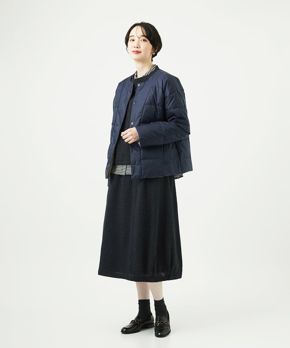 NGDCE51490 GIANNI LO GIUDICE(ジャンニ ロ ジュディチェ) ソフトタフタリバーシブルダウン　 ネイビー