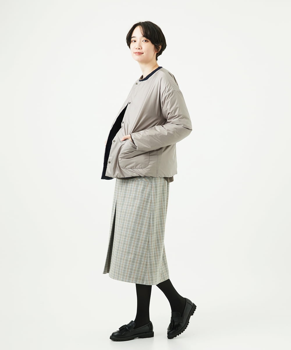 NGDCE51490 GIANNI LO GIUDICE(ジャンニ ロ ジュディチェ) ソフトタフタリバーシブルダウン　 ネイビー