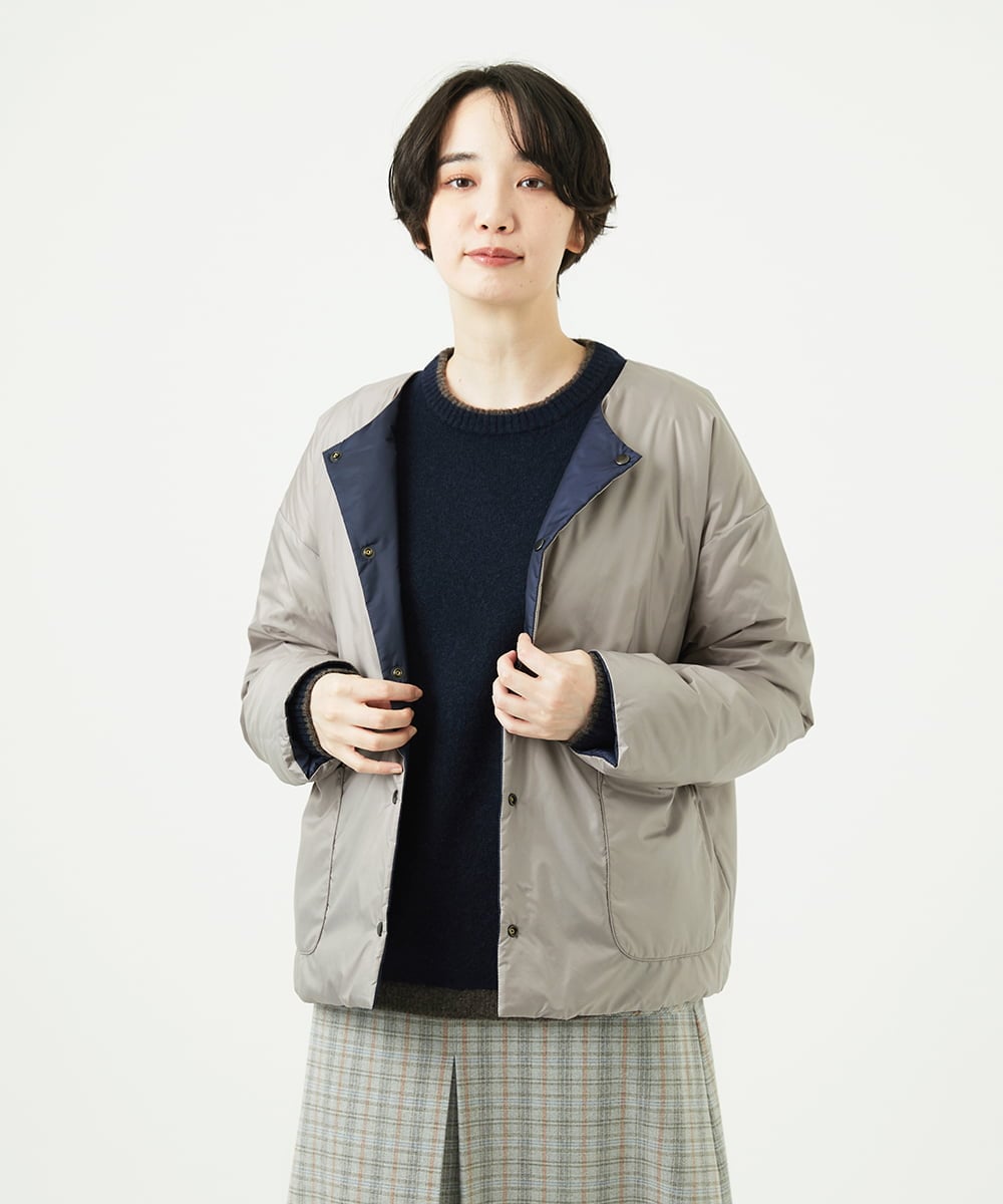 NGDCE51490 GIANNI LO GIUDICE(ジャンニ ロ ジュディチェ) ソフトタフタリバーシブルダウン　 ネイビー