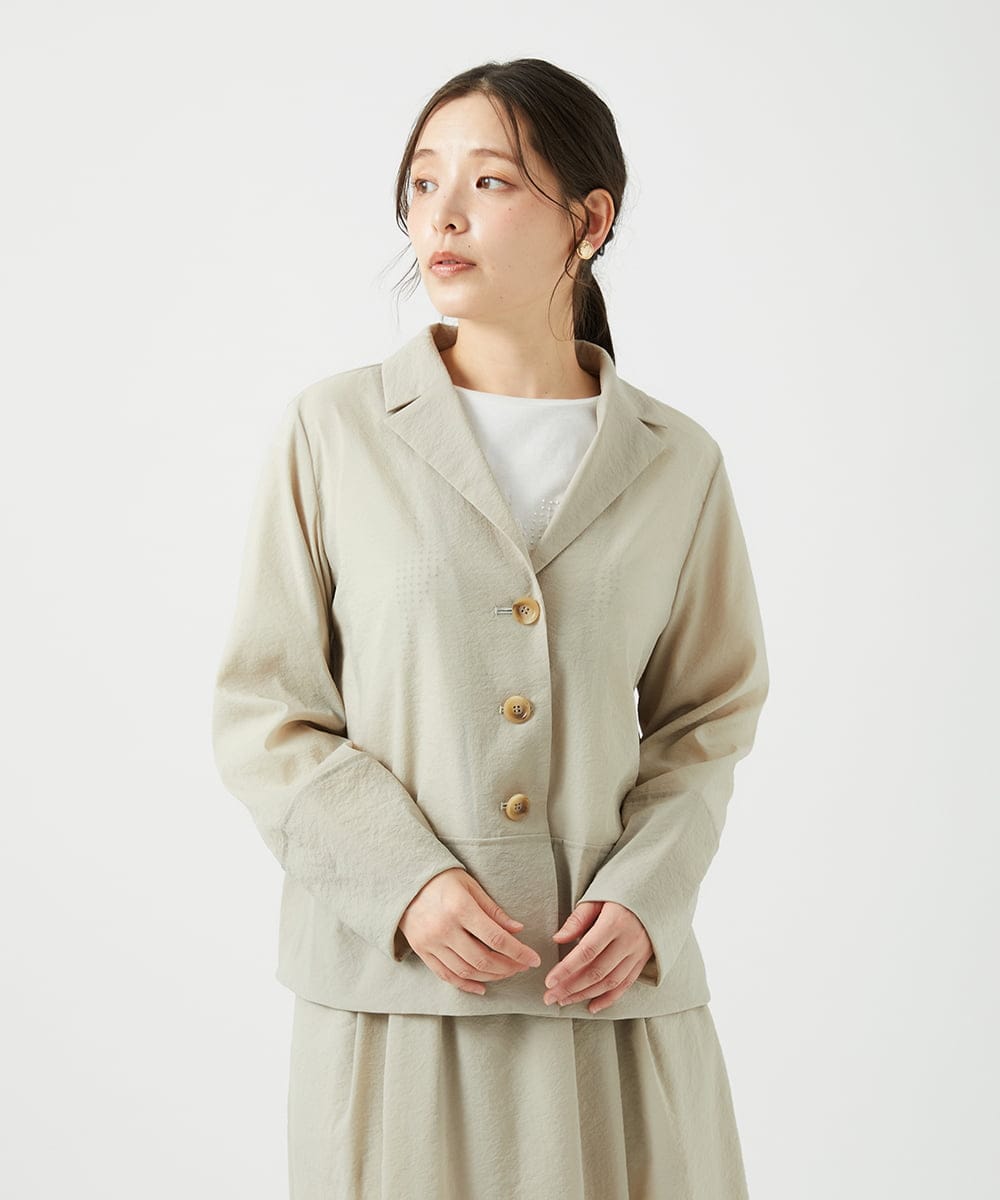 NGDED01450 GIANNI LO GIUDICE(ジャンニ ロ ジュディチェ) [日本製]クレイペーパーナイロンジャケット ベージュ