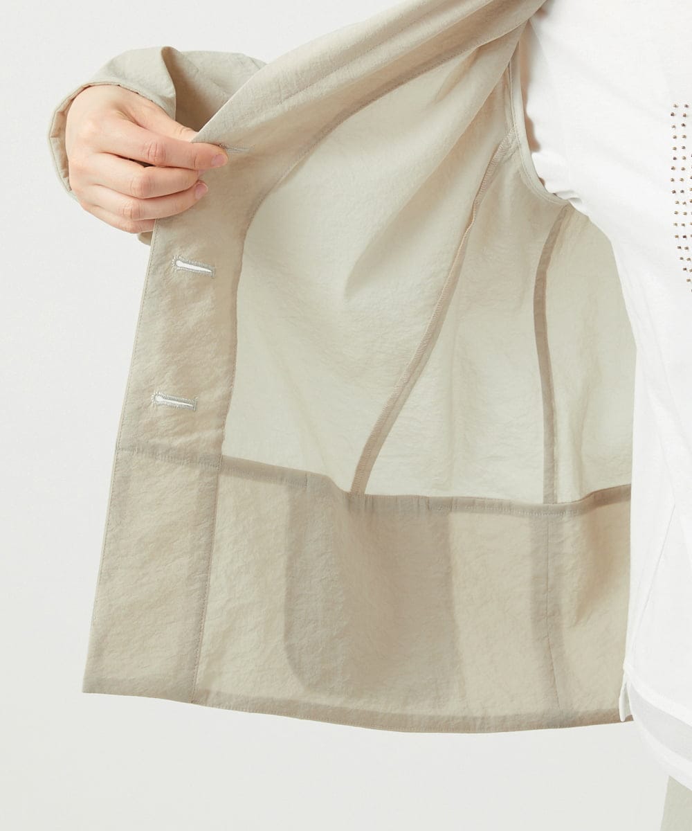 NGDED01450 GIANNI LO GIUDICE(ジャンニ ロ ジュディチェ) [日本製]クレイペーパーナイロンジャケット ベージュ