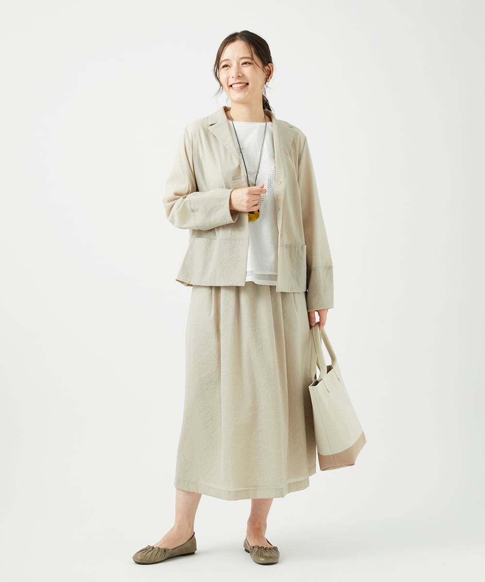 NGDED01450 GIANNI LO GIUDICE(ジャンニ ロ ジュディチェ) [日本製]クレイペーパーナイロンジャケット ベージュ