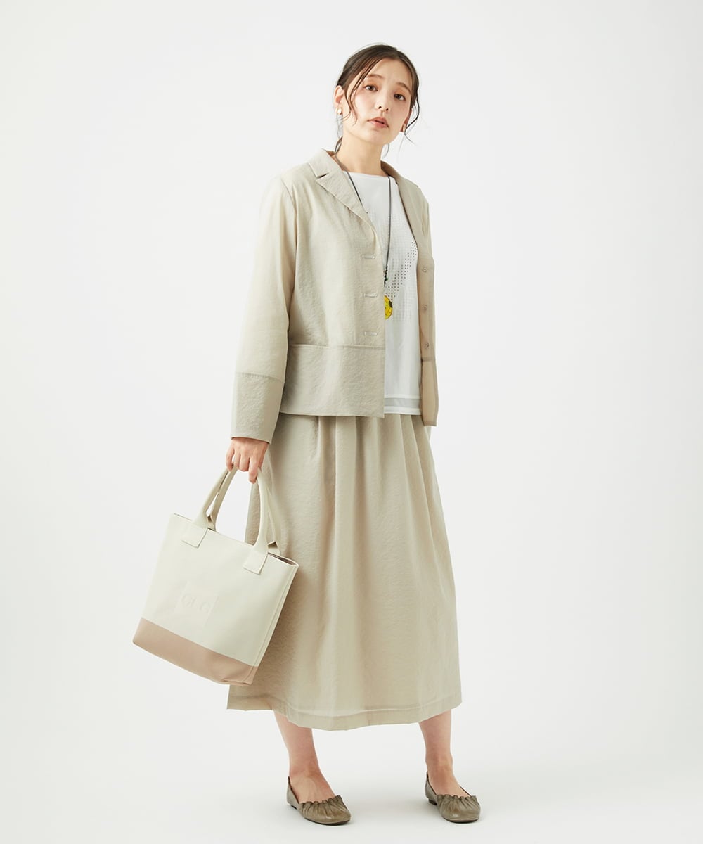 NGDED01450 GIANNI LO GIUDICE(ジャンニ ロ ジュディチェ) [日本製]クレイペーパーナイロンジャケット ベージュ