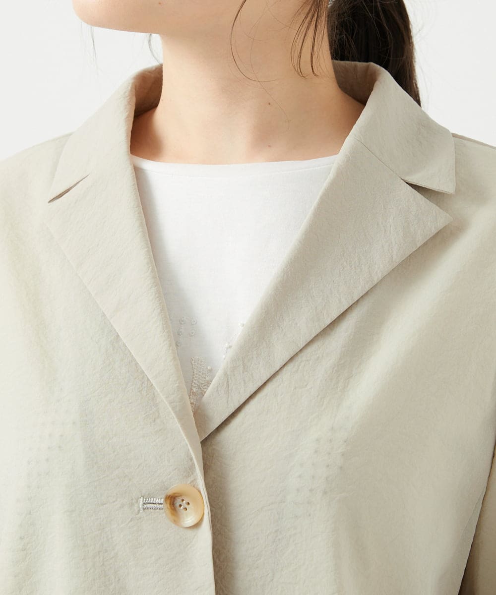 NGDED01450 GIANNI LO GIUDICE(ジャンニ ロ ジュディチェ) [日本製]クレイペーパーナイロンジャケット ベージュ