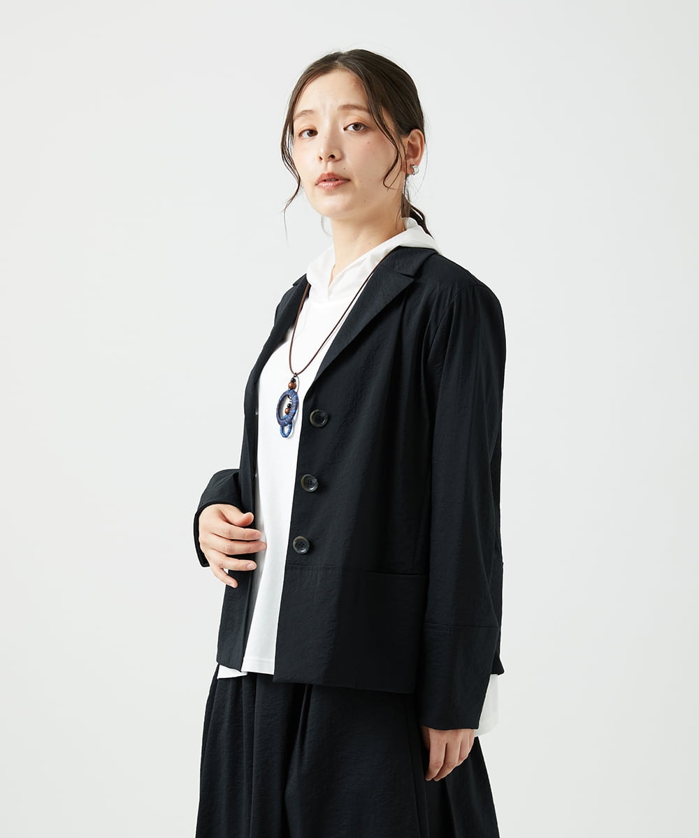 NGDED01450 GIANNI LO GIUDICE(ジャンニ ロ ジュディチェ) [日本製]クレイペーパーナイロンジャケット ブラック