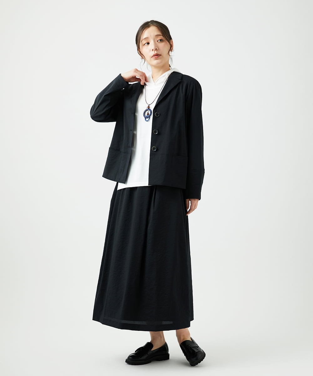 NGDED01450 GIANNI LO GIUDICE(ジャンニ ロ ジュディチェ) [日本製]クレイペーパーナイロンジャケット ブラック