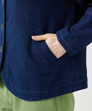 NGDED10330 GIANNI LO GIUDICE(ジャンニ ロ ジュディチェ) [洗える]二重織ガーゼデニム製品染めブルゾン ネイビー