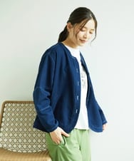 NGDED10330 GIANNI LO GIUDICE(ジャンニ ロ ジュディチェ) [洗える]二重織ガーゼデニム製品染めブルゾン ネイビー