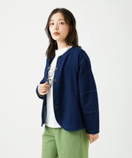 NGDED10330 GIANNI LO GIUDICE(ジャンニ ロ ジュディチェ) [洗える]二重織ガーゼデニム製品染めブルゾン ネイビー