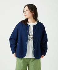 NGDED10330 GIANNI LO GIUDICE(ジャンニ ロ ジュディチェ) [洗える]二重織ガーゼデニム製品染めブルゾン ネイビー