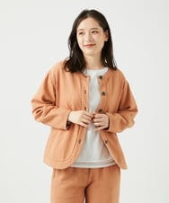 NGDED10330 GIANNI LO GIUDICE(ジャンニ ロ ジュディチェ) [洗える]二重織ガーゼデニム製品染めブルゾン ピンクベージュ