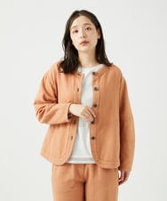 NGDED10330 GIANNI LO GIUDICE(ジャンニ ロ ジュディチェ) [洗える]二重織ガーゼデニム製品染めブルゾン ピンクベージュ