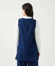 NGDEF15330 GIANNI LO GIUDICE(ジャンニ ロ ジュディチェ) [洗える]二重織ガーゼデニム製品染めジレ ネイビー