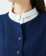 NGDEF15330 GIANNI LO GIUDICE(ジャンニ ロ ジュディチェ) [洗える]二重織ガーゼデニム製品染めジレ ネイビー