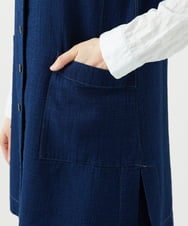 NGDEF15330 GIANNI LO GIUDICE(ジャンニ ロ ジュディチェ) [洗える]二重織ガーゼデニム製品染めジレ ネイビー