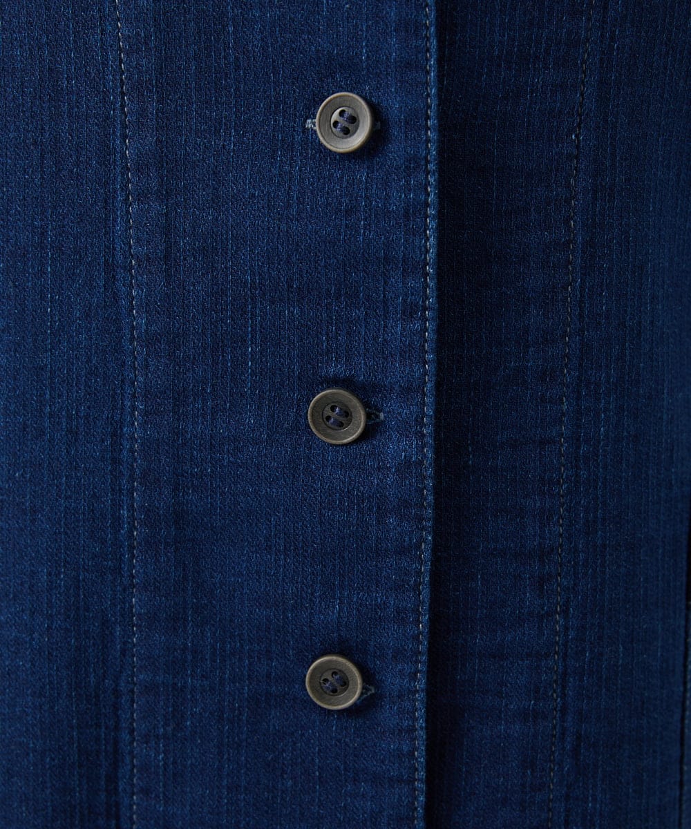 NGDEF15330 GIANNI LO GIUDICE(ジャンニ ロ ジュディチェ) [洗える]二重織ガーゼデニム製品染めジレ ネイビー