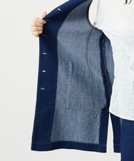 NGDEF15330 GIANNI LO GIUDICE(ジャンニ ロ ジュディチェ) [洗える]二重織ガーゼデニム製品染めジレ ネイビー