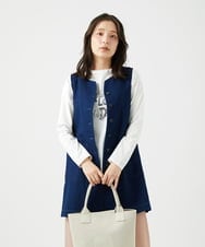 NGDEF15330 GIANNI LO GIUDICE(ジャンニ ロ ジュディチェ) [洗える]二重織ガーゼデニム製品染めジレ ネイビー