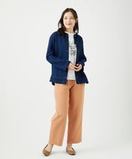 NGDEF16390 GIANNI LO GIUDICE(ジャンニ ロ ジュディチェ) [洗える]二重織ガーゼデニム製品染めフード付きブルゾン ネイビー