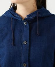 NGDEF16390 GIANNI LO GIUDICE(ジャンニ ロ ジュディチェ) [洗える]二重織ガーゼデニム製品染めフード付きブルゾン ネイビー