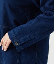 NGDEF16390 GIANNI LO GIUDICE(ジャンニ ロ ジュディチェ) [洗える]二重織ガーゼデニム製品染めフード付きブルゾン ネイビー