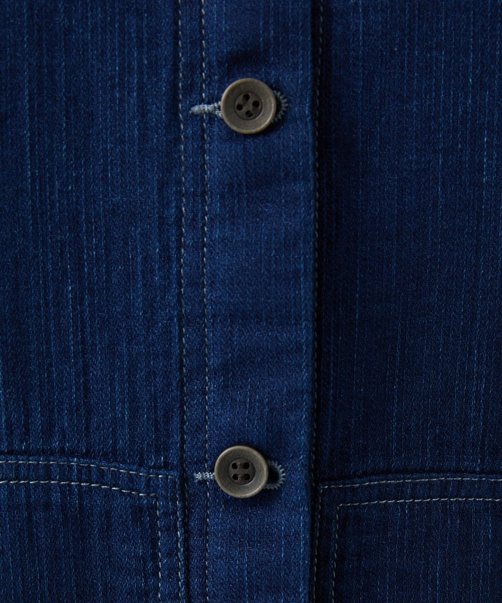 NGDEF16390 GIANNI LO GIUDICE(ジャンニ ロ ジュディチェ) [洗える]二重織ガーゼデニム製品染めフード付きブルゾン ネイビー