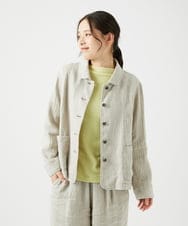 NGDEF17430 GIANNI LO GIUDICE(ジャンニ ロ ジュディチェ) 綿麻ヘリンボーンジャケット ベージュ