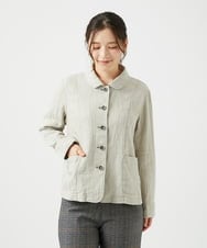 NGDEF17430 GIANNI LO GIUDICE(ジャンニ ロ ジュディチェ) 綿麻ヘリンボーンジャケット ベージュ