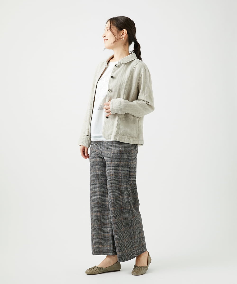 NGDEF17430 GIANNI LO GIUDICE(ジャンニ ロ ジュディチェ) 綿麻ヘリンボーンジャケット ベージュ