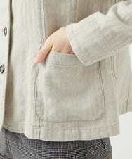 NGDEF17430 GIANNI LO GIUDICE(ジャンニ ロ ジュディチェ) 綿麻ヘリンボーンジャケット ベージュ