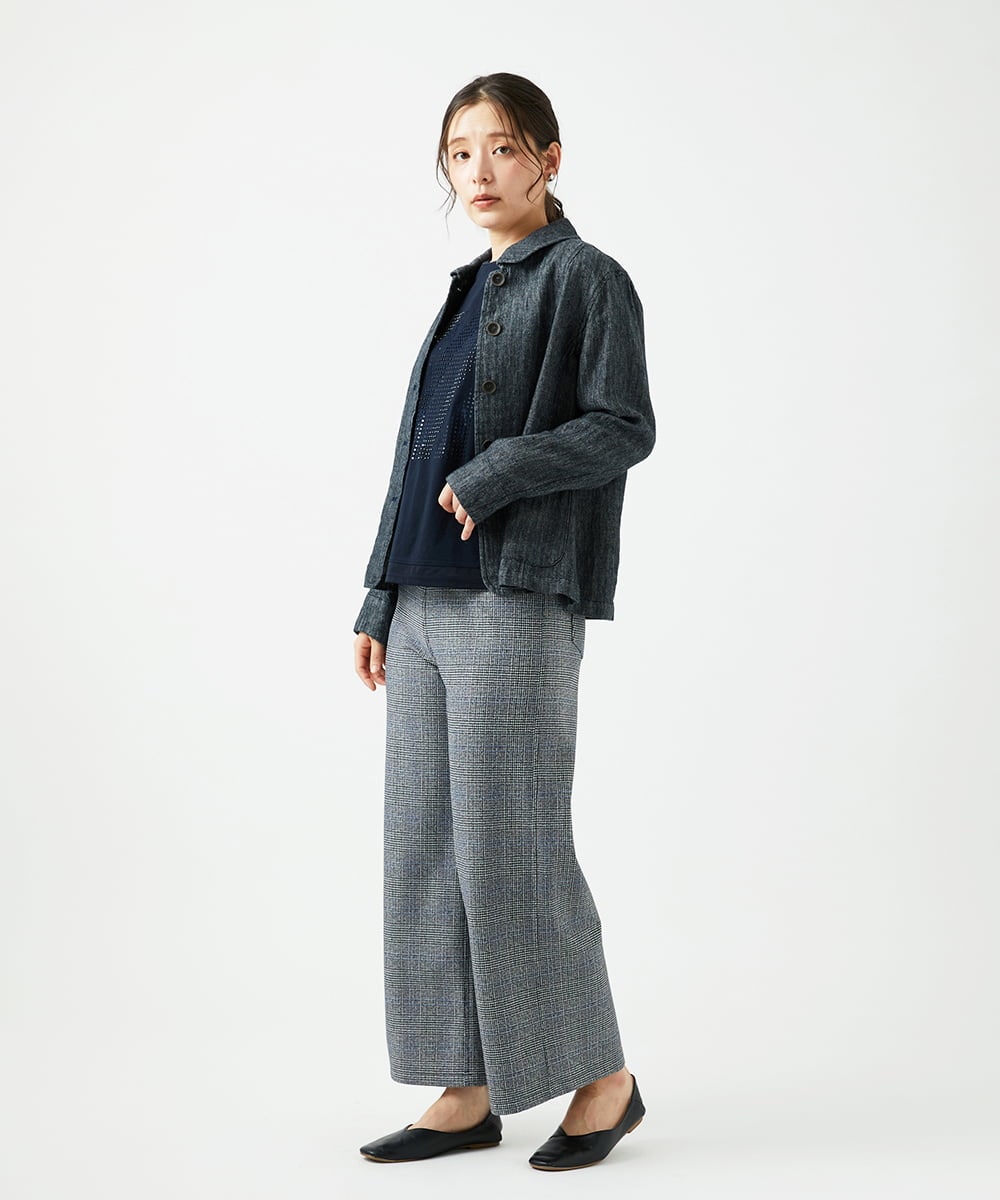 NGDEF17430 GIANNI LO GIUDICE(ジャンニ ロ ジュディチェ) 綿麻ヘリンボーンジャケット ブラック