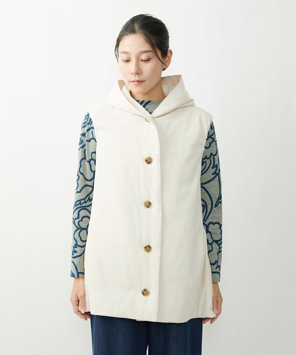 NGDES25290 GIANNI LO GIUDICE ピーチタフタ中綿ベスト