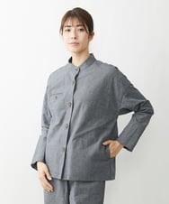 NGDET06390 GIANNI LO GIUDICE(ジャンニ ロ ジュディチェ) [日本製]スラブポプリンジャケット ネイビー