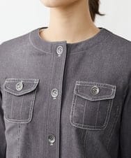 NGDET21330 GIANNI LO GIUDICE(ジャンニ ロ ジュディチェ) デニム柄転写プリントジャケット ブラック