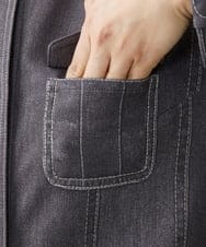 NGDET21330 GIANNI LO GIUDICE(ジャンニ ロ ジュディチェ) デニム柄転写プリントジャケット ブラック