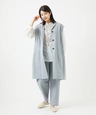 NGDGA30360 GIANNI LO GIUDICE(ジャンニ ロ ジュディチェ) [洗える]コットンナイロンカノコ編みロングジレ ライトグレー