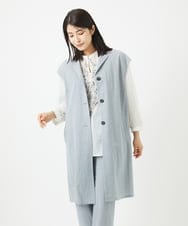 NGDGA30360 GIANNI LO GIUDICE(ジャンニ ロ ジュディチェ) [洗える]コットンナイロンカノコ編みロングジレ ライトグレー