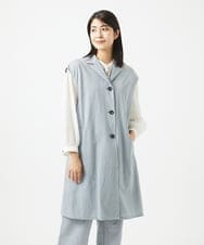 NGDGA30360 GIANNI LO GIUDICE(ジャンニ ロ ジュディチェ) [洗える]コットンナイロンカノコ編みロングジレ ライトグレー