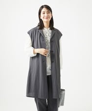 NGDGA30360 GIANNI LO GIUDICE(ジャンニ ロ ジュディチェ) [洗える]コットンナイロンカノコ編みロングジレ ダークグレー