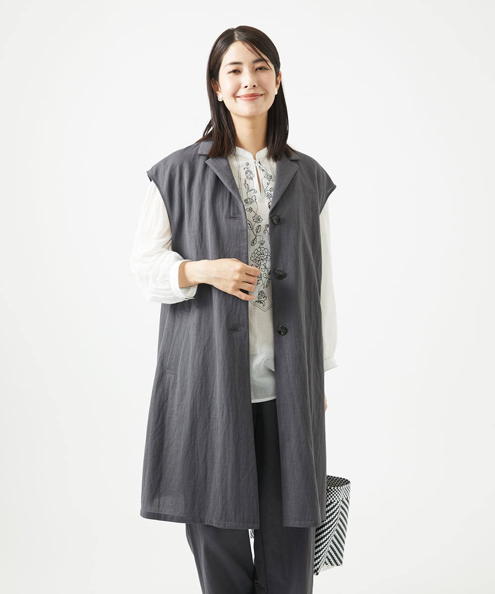 NGDGA30360 GIANNI LO GIUDICE [洗える]コットンナイロンカノコ編みロングジレ