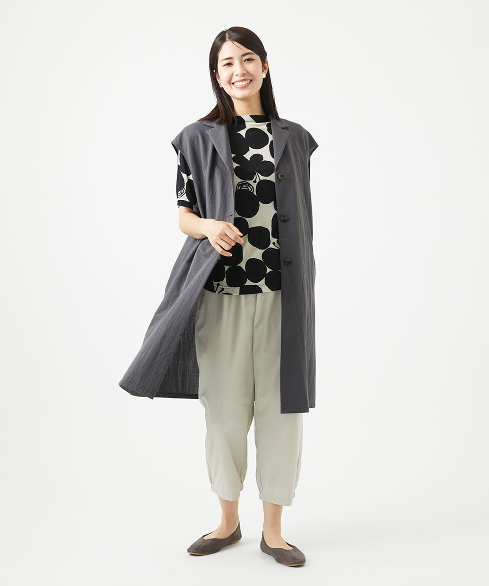 NGDGA30360 GIANNI LO GIUDICE(ジャンニ ロ ジュディチェ) [洗える]コットンナイロンカノコ編みロングジレ ダークグレー