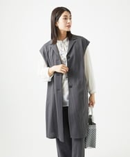 NGDGA30360 GIANNI LO GIUDICE(ジャンニ ロ ジュディチェ) [洗える]コットンナイロンカノコ編みロングジレ ダークグレー