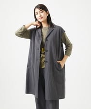 NGDGA30360 GIANNI LO GIUDICE(ジャンニ ロ ジュディチェ) [洗える]コットンナイロンカノコ編みロングジレ ダークグレー